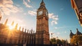 Majestic Big Ben Clock Tower in London - Iconic Architecture and Natural Beauty Royalty Free Stock Photo