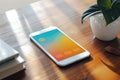 Capture tranquility in tech with this serene smartphone setup bathed in warm sunlight