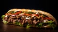 Authentic Turkish Doner Kebab: Close-up View of Traditional Middle Eastern Cuisine Royalty Free Stock Photo