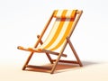 Sun-Kissed Solitude: Vibrant Yellow Striped Beach Deck Chair