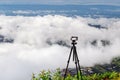 Capture the view of the sky, clouds and mountains