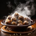 Harvest Hearth: A Rustic Bowl Overflowing with Steaming Chestnuts