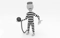 Captured prisoner with prison ball Royalty Free Stock Photo