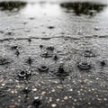 Captures the dynamic interaction between rain and the ground emphasizing Royalty Free Stock Photo
