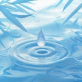 captures water drop on serene water surface Mesmerizing 3D rendering Royalty Free Stock Photo