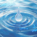 captures water drop on serene water surface Mesmerizing 3D rendering Royalty Free Stock Photo