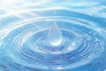 captures water drop on serene water surface Mesmerizing 3D rendering Royalty Free Stock Photo