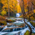 CAPTURING THE BEAUTY OF CARPATHIAN WATERFALLS AMIDST AUTUMN\'S SPLENDOR