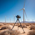 Capturing the Breeze: Camera and Turbines Harmony in Prairie