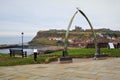 Whitby`s Whalebone Arch, in the Winter Equinox, of 2021. Royalty Free Stock Photo