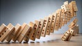 Capturing the Dynamic Energy of Falling Dominoes AI Generated