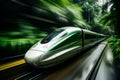 Capturing the dynamic movement of a high speed train passenger locomotive in beauty of nature