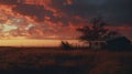 Capturing The Enchanting Sunset: A Film Noir-inspired Photorealistic Landscape