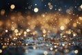 Capturing the enchantment of Christmas, photo showcases a mesmerizing bokeh of snowflakes against a light background Royalty Free Stock Photo