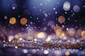 Capturing enchantment of Christmas, this photo showcases a mesmerizing bokeh of snowflakes against a light background Royalty Free Stock Photo