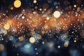 Capturing enchantment of Christmas, this photo showcases a mesmerizing bokeh of snowflakes against a light background Royalty Free Stock Photo