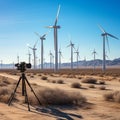 Capturing the Energy Symphony: Camera Amidst Prairie Wind Turbines