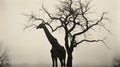 Capturing The Essence Of Nature The Giraffe In The Fog