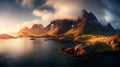 Capturing The Essence Of Nature: A Whistlerian Inspired Image Of Norway\'s Majestic Sea And Mountains