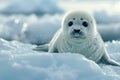 Capturing the innocence of a baby seal on an iceberg in a photorealistic cinematic shot