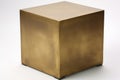 Illuminated Harmonies, A Glinting Golden Cube Perches Majestically on a Pure Alabaster Plinth