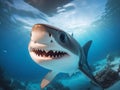 Capturing Joy: Adorable Baby Shark Smiles in Stunning Underwater Photography.