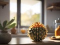 Capturing Kiwano Bliss: Illuminated Kitchen Ambiance in Soft Afternoon Light