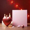 Capturing love: a stylish Valentine's Day mockup with copy space frame, perfect for creating personalized cards