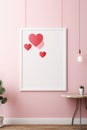 Capturing love: a stylish Valentine's Day mockup with copy space frame, perfect for creating personalized cards