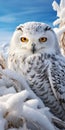 Capturing The Majestic Beauty Of A Snowy Owl In A Frozen Landscape Royalty Free Stock Photo