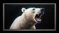 Capturing Raw Emotions: A Polar Bear Roaring In The Style Of Daniel Jaems, Tooth Wu, And Erik Jones Royalty Free Stock Photo