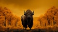 Capturing Wes Anderson-inspired Minimalist Photography Of A Cute Bison