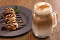 Capucchino Coffe with argentinian alfajores