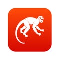 Capuchin monkey icon digital red Royalty Free Stock Photo