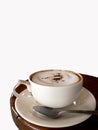 Capuchino, Coffee, A white cup of coffee. White Isolate Royalty Free Stock Photo