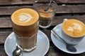 Capucino and latte Royalty Free Stock Photo