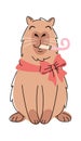 Capybara celebrating birthday hand drawn Royalty Free Stock Photo