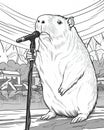 Capybara Coloring Book Page Generative AI