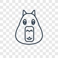 Capybara concept vector linear icon isolated on transparent back