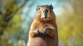 The capybara, funny positive big rodent