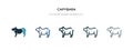 Capybara icon in different style vector illustration. two colored and black capybara vector icons designed in filled, outline,