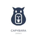 Capybara icon. Trendy flat vector Capybara icon on white background from animals collection
