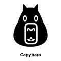 Capybara icon vector isolated on white background, logo concept