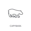 Capybara linear icon. Modern outline Capybara logo concept on wh