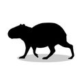 Capybara rodent mammal black silhouette animal Royalty Free Stock Photo