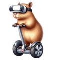 capybara standing on a segway Royalty Free Stock Photo