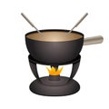 caquelon fondue food design vector illustration