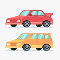 Car vector object in side view flat illustration