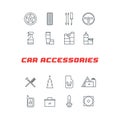 Set of car accessories line icons. Vector illustration Royalty Free Stock Photo