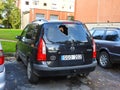 Car accident with broken windshield in the end, Lithuania Royalty Free Stock Photo